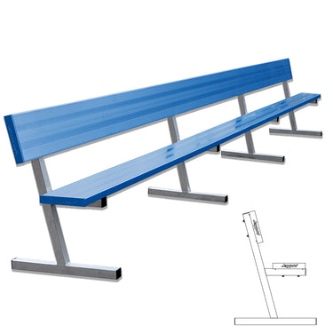 Player Bench with Seat Back - 21 ft. - Portable (Powder Coated)